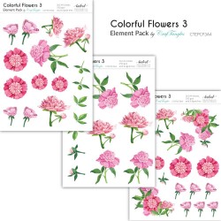 CrafTangles Elements Pack  - Colorful Flowers 3 (3 sheets of A4)