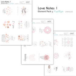 CrafTangles Elements Pack  - Love Notes 1 (3 sheets of A4)