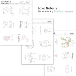 CrafTangles Elements Pack  - Love Notes 2 (3 sheets of A4)