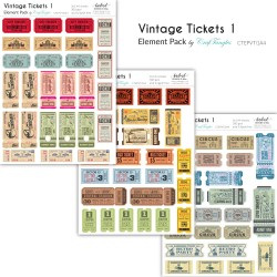 CrafTangles Elements Pack  - Vintage Tickets 1 (3 sheets of A4)