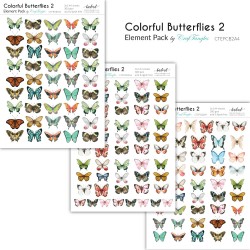 CrafTangles Elements Pack  - Colourful Butterflies 2 (3 sheets of A4)
