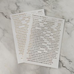 CrafTangles Foiled Sentiment Sheets (White and Gold) - Creativity Sentiments 1 (2 sheets of A5)