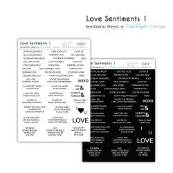 CrafTangles Sentiment Sheets  - Love Sentiments 1 (2 sheets of A4)