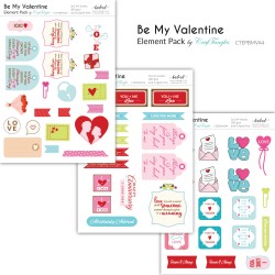 CrafTangles Elements Pack  - Be my Valentine (3 sheets of A4)