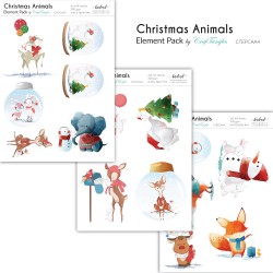 CrafTangles Elements Pack  - Christmas Animals (3 sheets of A4)