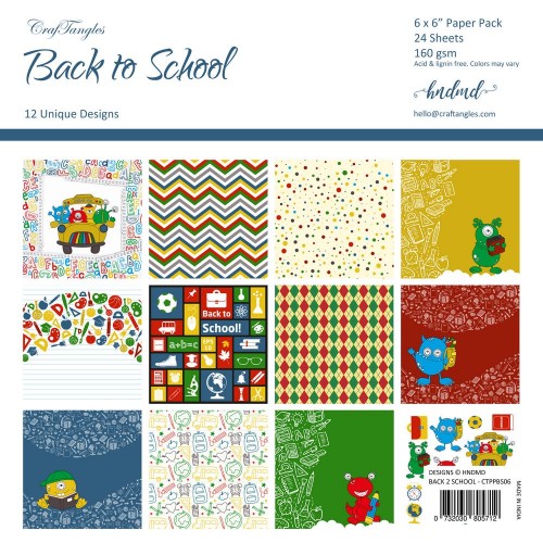 CrafTangles Scrapbook Paper Pack - Back to School (6x6)