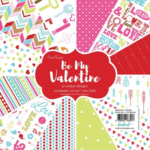CrafTangles Scrapbook Paper Pack - Be My Valentine (12x12)