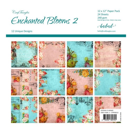 CrafTangles Scrapbook Paper Pack - Enchanted Blooms 2 (12x12)
