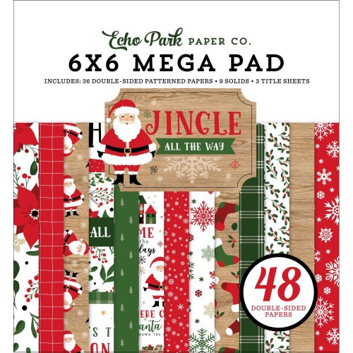 Echo Park Double-Sided Mega Paper Pad 6"X6" 36/Pkg - Jingle All the Way