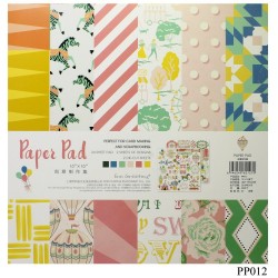 10x10 EnoGreeting Scrapbook paper pack - Colorful (PP012) (Set of 24 sheets and 2 die cut sheets)