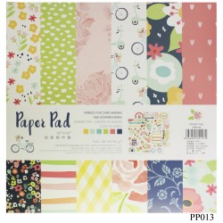 10x10 EnoGreeting Scrapbook paper pack - Floral (PP013) (Set of 24 sheets and 2 die cut sheets)