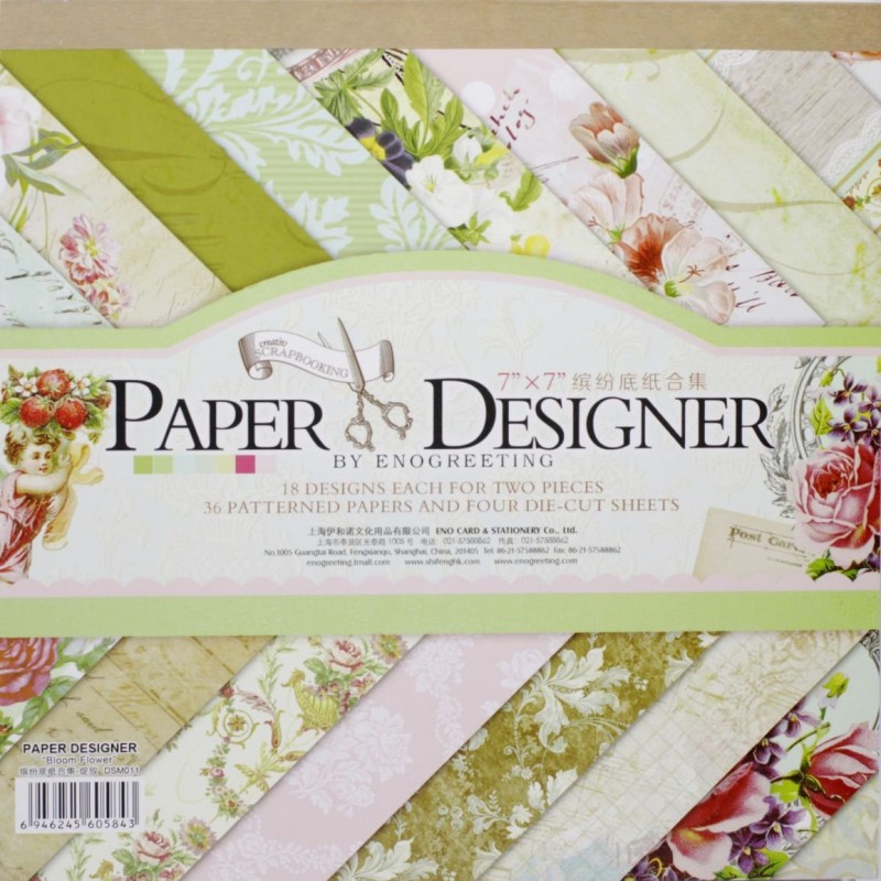 Download Buy 7x7 EnoGreeting Scrapbook paper pack - Bloom Flower ...