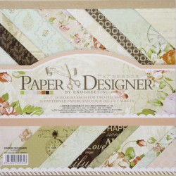 7x7 EnoGreeting Scrapbook paper pack - Romantic (DSM014) (Set of 36 sheets and 4 die cuts)