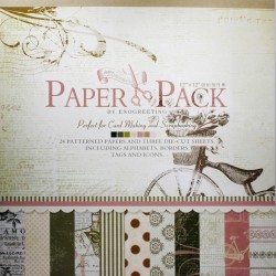 12x12 EnoGreeting Scrapbook paper pack - Romantic (PS009) (Set of 24 sheets and 3 die cut sheets)