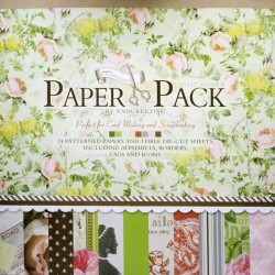 12x12 EnoGreeting Scrapbook paper pack - Romantic (Set of 24 sheets and 3 die cut sheets)