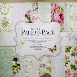 12x12 EnoGreeting Scrapbook paper pack - Floral (Set of 24 sheets and 3 die cut sheets) PS017