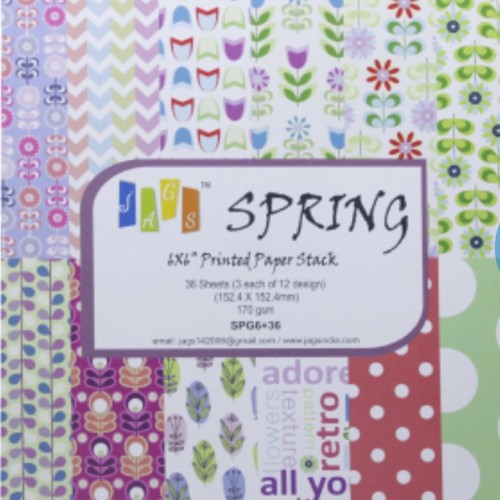 6 by 6 Paper Pack - Spring (Set of 36 sheets)