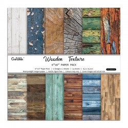 12 by 12 inch Scrapbooking paper pack - Wooden Texture (24 sheets)