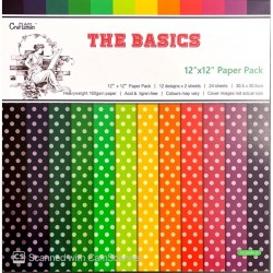 12 by 12 inch Scrapbooking paper pack - The Basics (24 sheets)