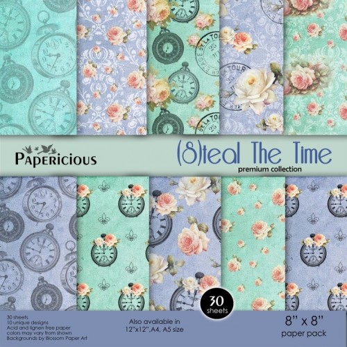 Papericious Premium Collection - Steal the TIme (8 by 8 patterned paper)