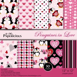 Papericious - Penguines in Love (12 by 12 paper)