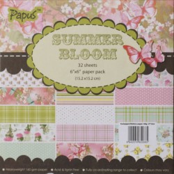 Papus 6x6 Paper Pack - Summer Bloom (Set of 32 sheets) 