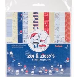 ScrapBerrys 6x6 Scrapbok Paper Pack - Zoe & Ziggys Sailing Adventure (Set of 24 sheets)