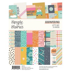 Simple Stories Double-Sided Paper Pad - Lets Go (6"X8" 24/Pkg)