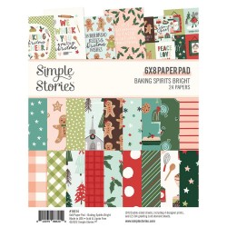 Simple Stories Double-Sided Paper Pad - Baking Spirits Bright Christmas (6"X8" 24/Pkg)