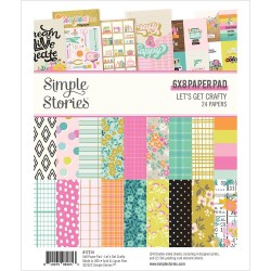 Simple Stories Double-Sided Paper Pad - Lets Get Crafty (6"X8" 24/Pkg)