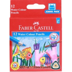 Faber Castell Triangular Water Colour Pencils - Set of 12 (Half-Length)