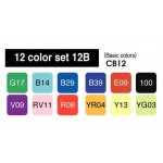 COPIC Sketch Basic Colors Marker - Set of 12 Markers