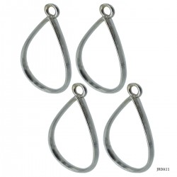 Metal Bezels or pendant for UV Resin (Pack of 4) - Silver (JRDA11)