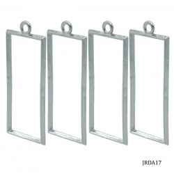 Metal Bezels or pendant for UV Resin (Pack of 4) - Silver (JRDA17)