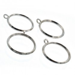Metal Bezels or pendant for UV Resin (Pack of 4) - Silver (JRDA18)