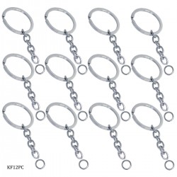 Key Chains fittings (Silver) - 12 pcs