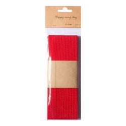 Designer Plastic Burlap Ribbon - Red