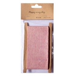 Designer Plastic Glitter Burlap Ribbon - Light Pink