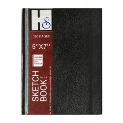 HS 5 by 7 inch hardbound sketchbook (110 gsm)