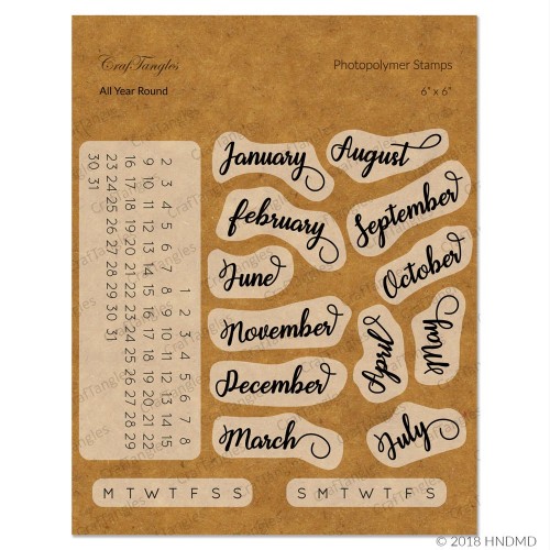 CrafTangles Photopolymer Stamps - All round the Year (Calendar stamp)