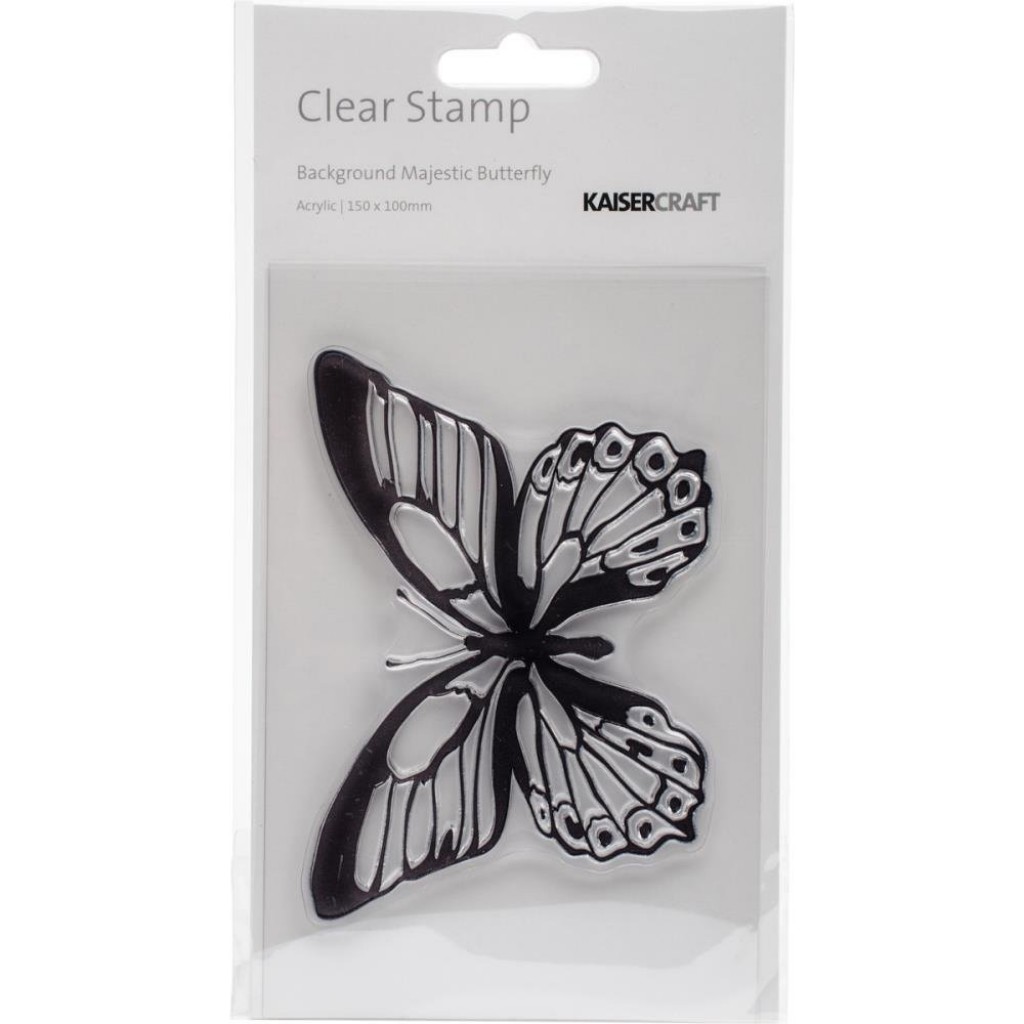 Majestic Butterfly Clear Unmounted Rubber Stamp Kaisercraft Mixed Media Art NEW 