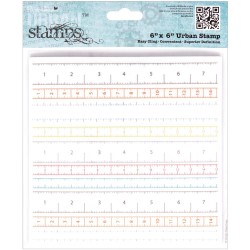 Papermania Happy Days Cling Urban Stamps 6"X6" (Measuring Tape)