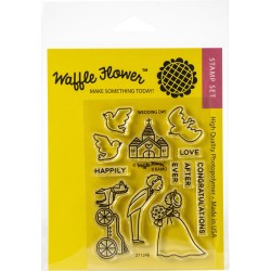 Waffle Flower Crafts Clear Stamps 3"X4" - Wedding Day