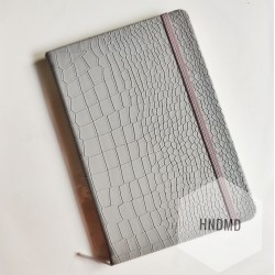 Hardbound Notebooks or Diary (5.5 by 8 inch) - Leather Effect - Steel Grey