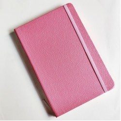 Hardbound Notebooks or Diary (5.5 by 8 inch) - Smooth Leather Effect - Pink