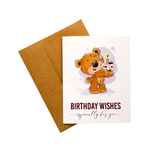 Birthday wishes cake printed Greeting Card
