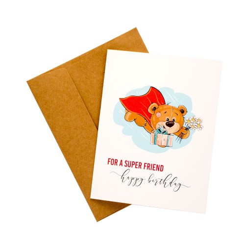 Super friend Birthday printed Greeting Card