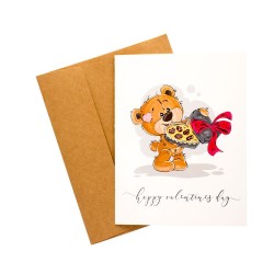 Bears with Choclates printed Greeting Card