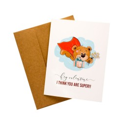 Hey Valentine you are Super printed Greeting Card