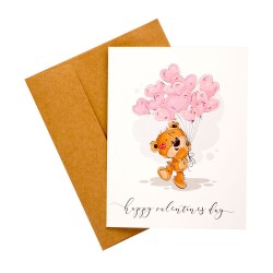 Valentines Day card with Balloon printed Greeting Card